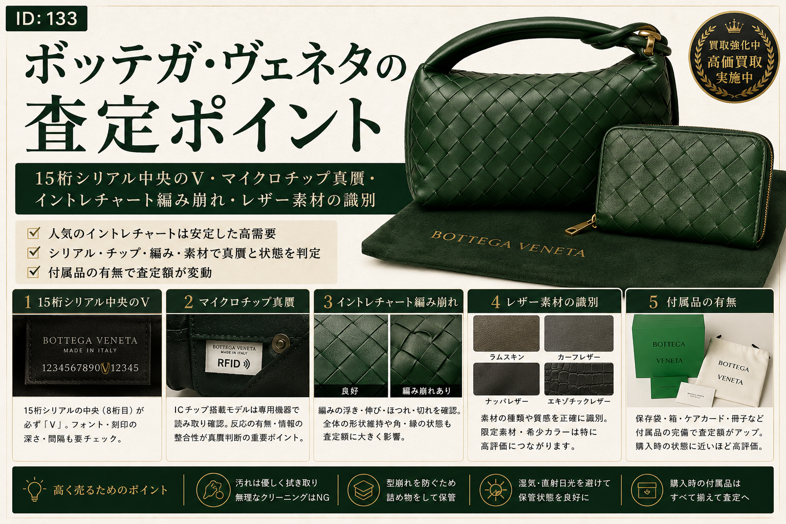 ボッテガ・ヴェネタの査定ポイント｜シリアル・刻印・イントレチャート